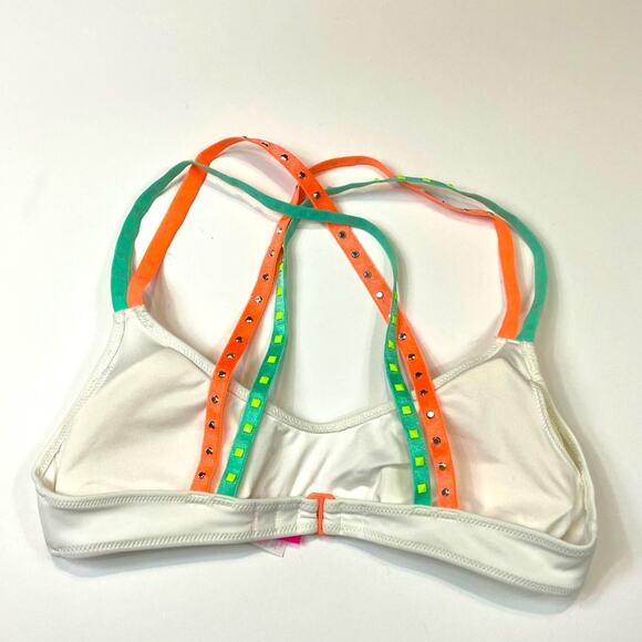 Victoria’s Secret | White Studded Bikini Top Sz S - Picture 2 of 6